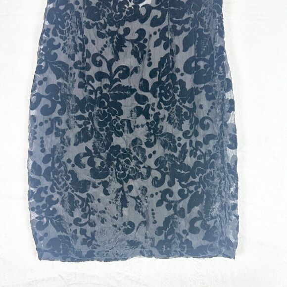 House of CB London Nereza Black Lace Devore Dress Size Medium NWT Velvet Burnout - Picture 6 of 10